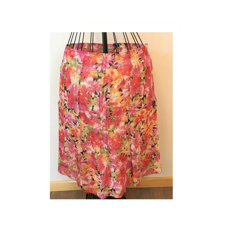 Women's Sz 8 Pink Floral Skirt Summer Spring Fall Requirements NWT